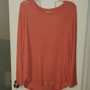 Long Sleeve coral top size medium